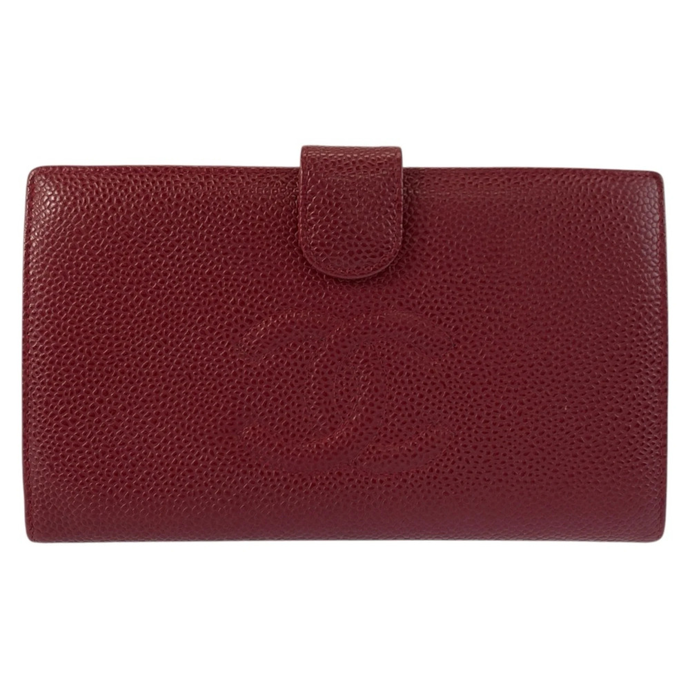 CHANEL Vintage Leather Logo Wallet